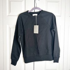 Everlane French Terry Black Long Sleeve Crewneck Sweatshirt Unisex Size XXXS NWT