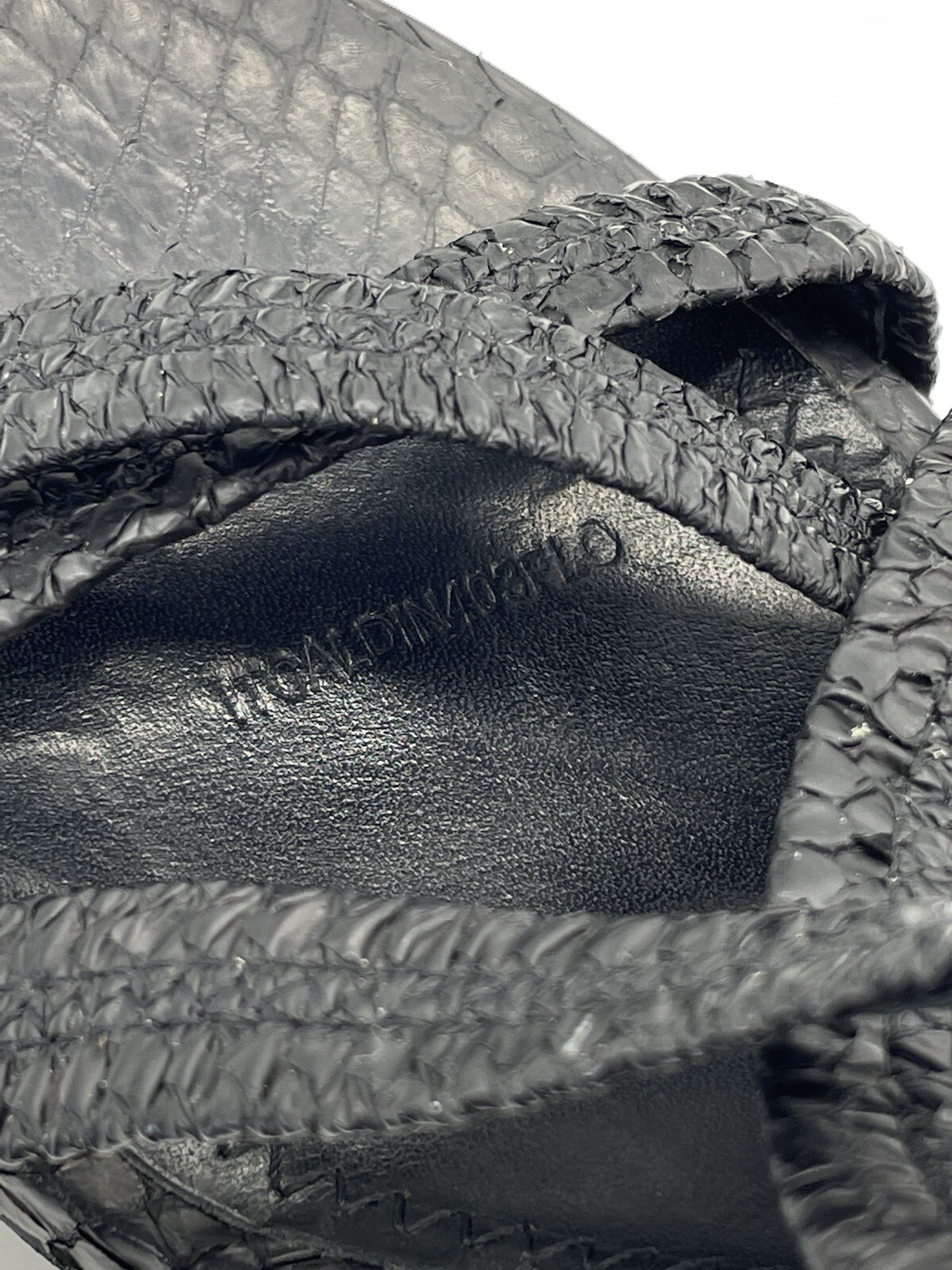 Burberry Plisse Black Python Leather Platform Str… - image 9