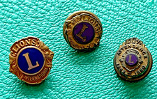 Lote de 3 Pins Lions Club International 100% Asistencia Escandinavia Stahl Tornillo