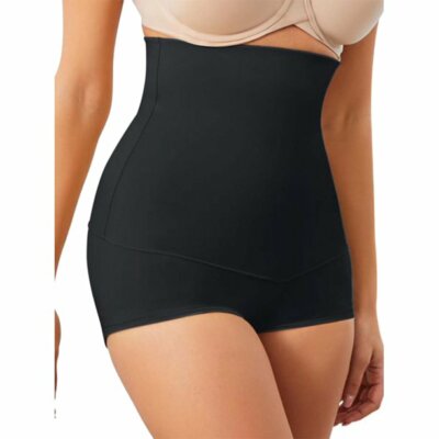 Maidenform Flexees Cool Comfort Firm High Waist Boyshort, Black, 2X-Large W82107