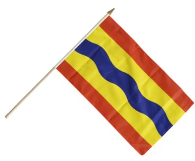 Gelb/weiße Stockflagge – 30 X 45 Cm, Aus Reißfestem Polyester – Perfekt Für Feste, Sport & Events