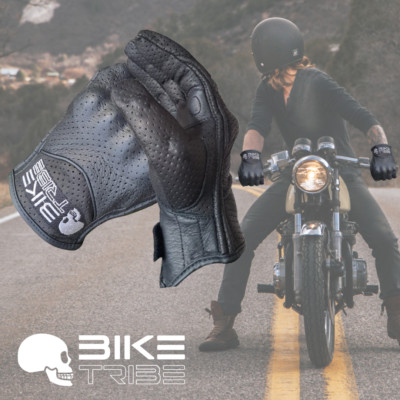 Bike Tribe Motorcycle Leather Gloves Carbon Knuckle Protection Summer Biker Gear