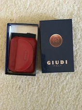 Giudi Italy Women's Red Leather Wallet / Coin bag / Key chain New In box