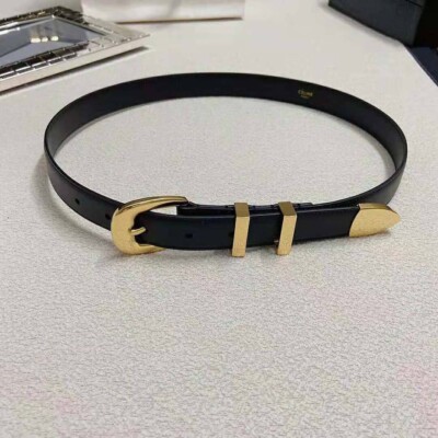 Celine Women Medium Western Belt in Smooth Calfskin-Gold | eBay