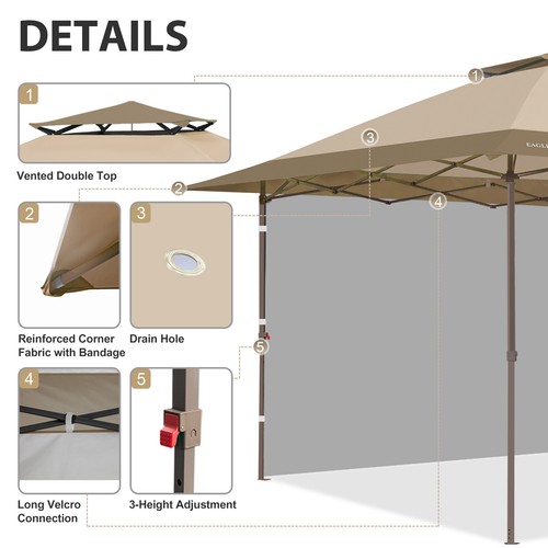 EAGLE PEAK 13x13 Pop up Canopy Tent w/One Wall - Picture 24 of 75