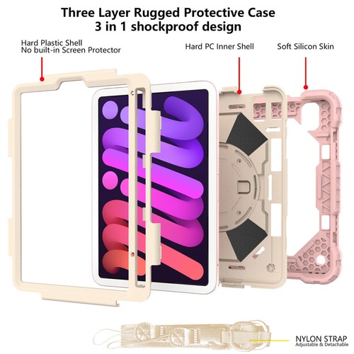 For iPad 10.2 9th 9.7 6th Air4 Pro 11 Mini 6 Hybrid Shockproof Rugged Stand Case - Picture 47 of 117