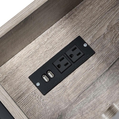 Convenience Concepts End Table 11.25"Wx24"H+Flip Top+Charging Station Sandstone - Picture 5 of 7