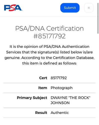 FOTO PROMOCIONAL ORIGINAL 8X10 FIRMADA POR WWE THE ROCK P-589 ENCAPSULADA POR PSA CON CERTIFICADO DE AUTENTICIDAD - Imagen 3 de 3