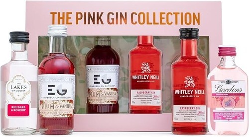 Pink Gin Gift Set 4x5cl Whitley Neill, Gordons, Edinburgh Gin, The Lakes Gin - Picture 7 of 7