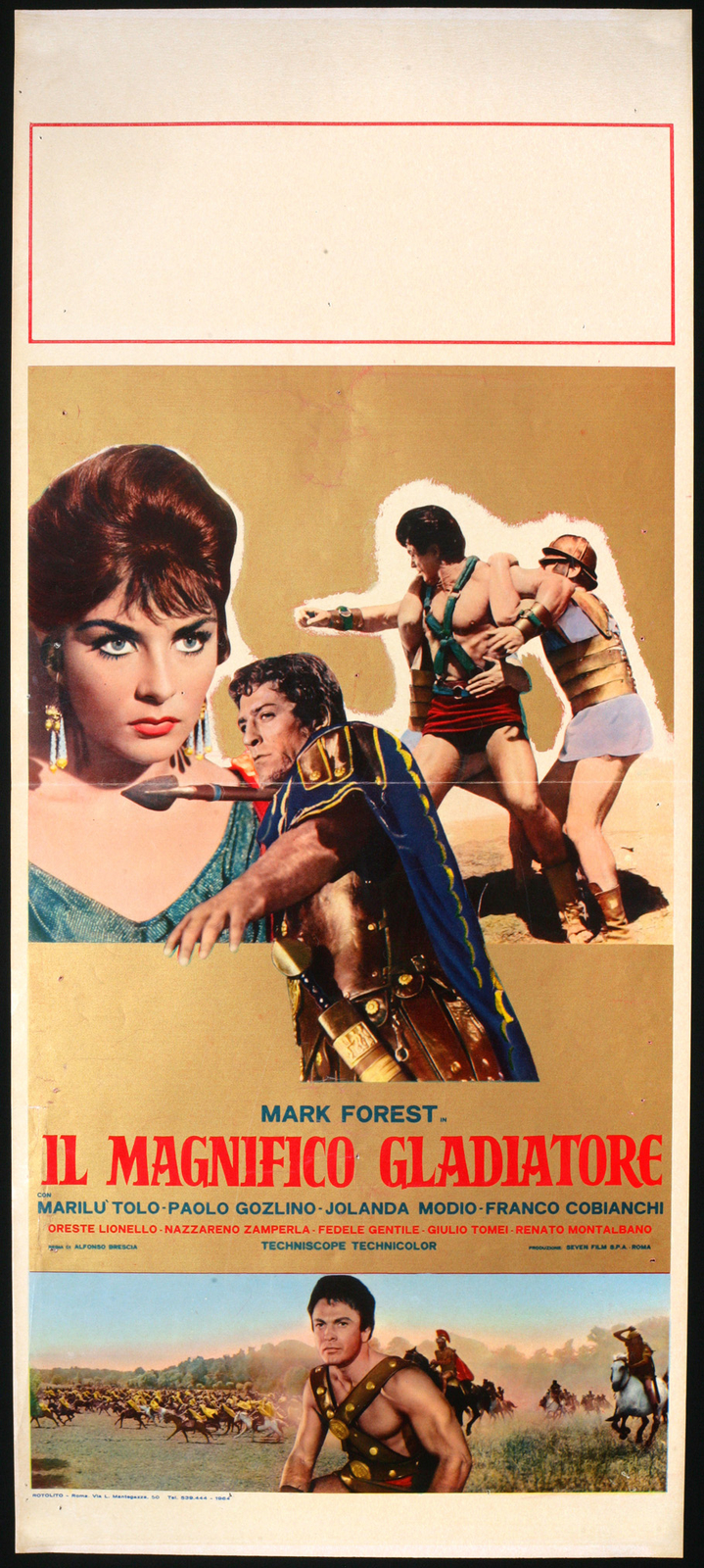 Locandina originale film Il magnifico gladiatore (1964) - Regia di Alfonso Brescia