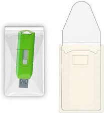 Clear Adhesive USB Flash Drive Holders with Resealable Flap - 50 Pack