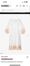 ZIMMERMANN MAE Floral-embroidered  Dress size 2 uk 10