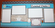 Carnival Cruise scrapbook pages 2 each 12 x 12 handmade assembled premade travel