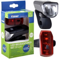 Led Fahrrad-Licht Set Beleuchtung Frontlampe 30 Lux + RüCklicht Stvzo Zugelassen