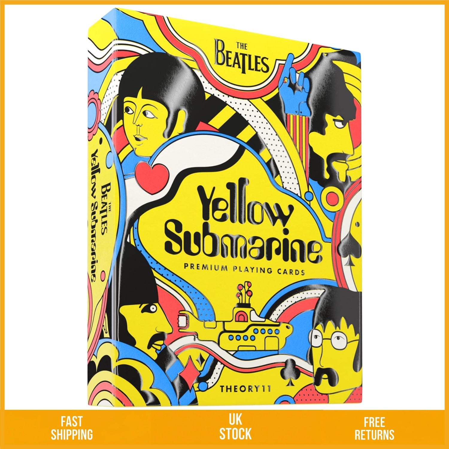 Vibrant Yellow Submarine Special Edition Custom Art Playing Cards Single Deck