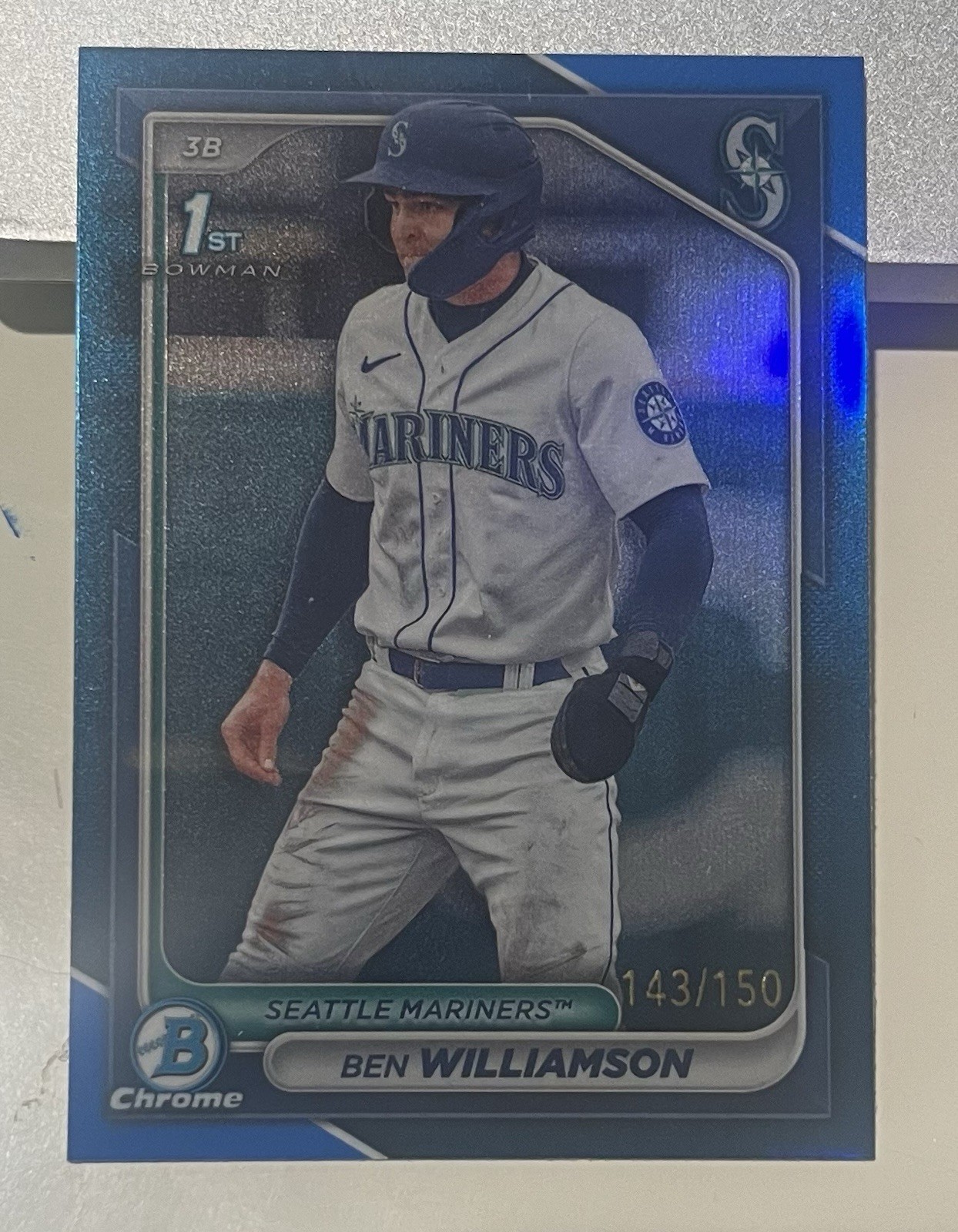 2024 1st Bowman Chrome Ben Williamson True Blue Refractor  143/150  Mariners