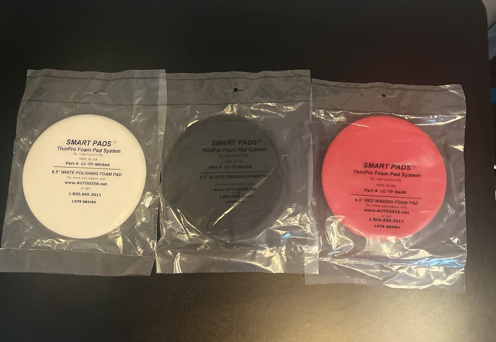 3 Pack - 6&rdquo; Lake Country Thin Pro Flat Foam Polishing Pads