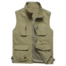 Mens Multi Pocket Vest Hunting Fishing Waistcoat Hiking BodyWarmer Gilet Jacket