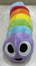 Slither.io Bendable Worm Rainbow 8" Plush Stuffed Toy Game Bonkers