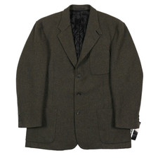 NEW LL BEAN Prescott Olive Tweed Wool Insulated Sport Coat Men's Large Tall VTG