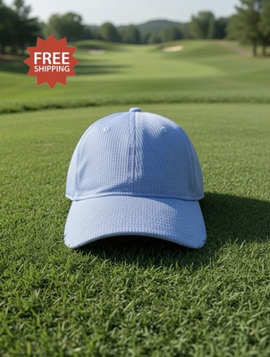 #ad Greg Norman Light Blue Strapback Golf Hat Cap w Shark Logo New With Tags $12.99