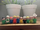 Vintage 70s 80s Fisher Price LITTLE PEOPLE Figures Cowboy Shopkeeper Girl Boy