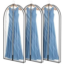 3 Pcs 59" Dress Bags for Gowns Clear Garment Bags for Hanging Clothes 4"