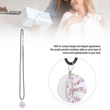 Purple Starry Necklace Unique Design Simple And Light Luxury Round Ball Purple