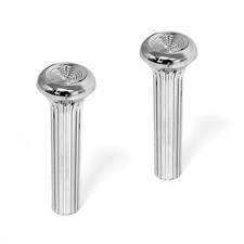 Chrome Ribbed Door Lock Knob Pair 1968-1970 Impala