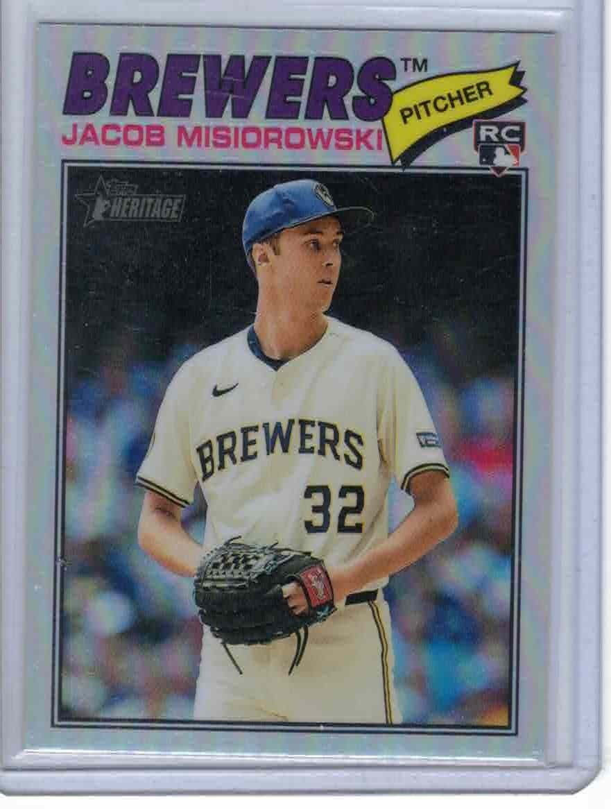 2026 Topps Heritage #144 Jacob Misiorowski Chrome Refractor RC SP Brewers