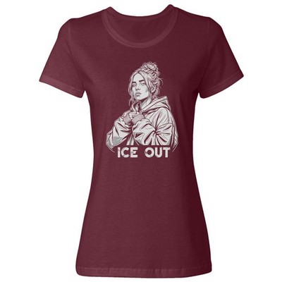 Ice Out Singer Inspired Graphic - Anti-Ice Protest Ladies' Crewneck T-Shirt