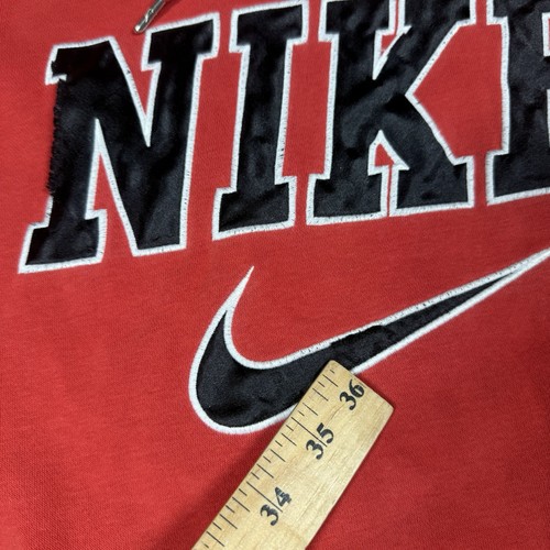 Vintage Y2K Nike Center Swoosh Spellout Logo Red Pullover Hoodie Size 2XL - Bild 5 von 11