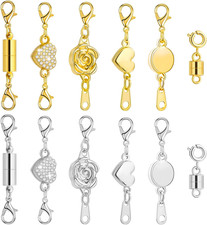 12Pcs Magnetic Necklace Clasps and Closures, Locking Magnetic Jewelry
