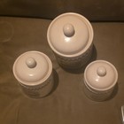 Gibson 3pc Ceramic Kitchen Canister Set w/ Lids Floral White/Blue 16oz — photo 2