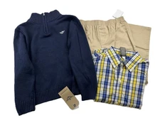 7 Regular Boy's Dockers Sweater Shirt Cargo Pants 3-Piece Set Sport Navy
