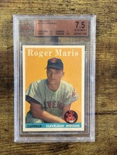 Roger Maris 1958 Topps Baseball Rookie Card #47 BVG 7.5 Near Mint +. rookie card picture