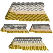 34-30 Degree Framing Nails 4 Sizes (2"+2-1/2"+3.0" Ring+3-1/2" Smooth), D Hea...