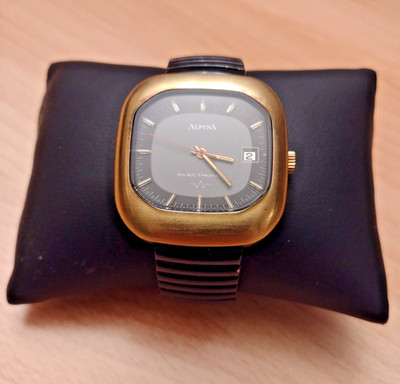 Sehr seltene Alpina Electronic Vintage Herrenuhr - 40x40mm - funktioniert - TOP