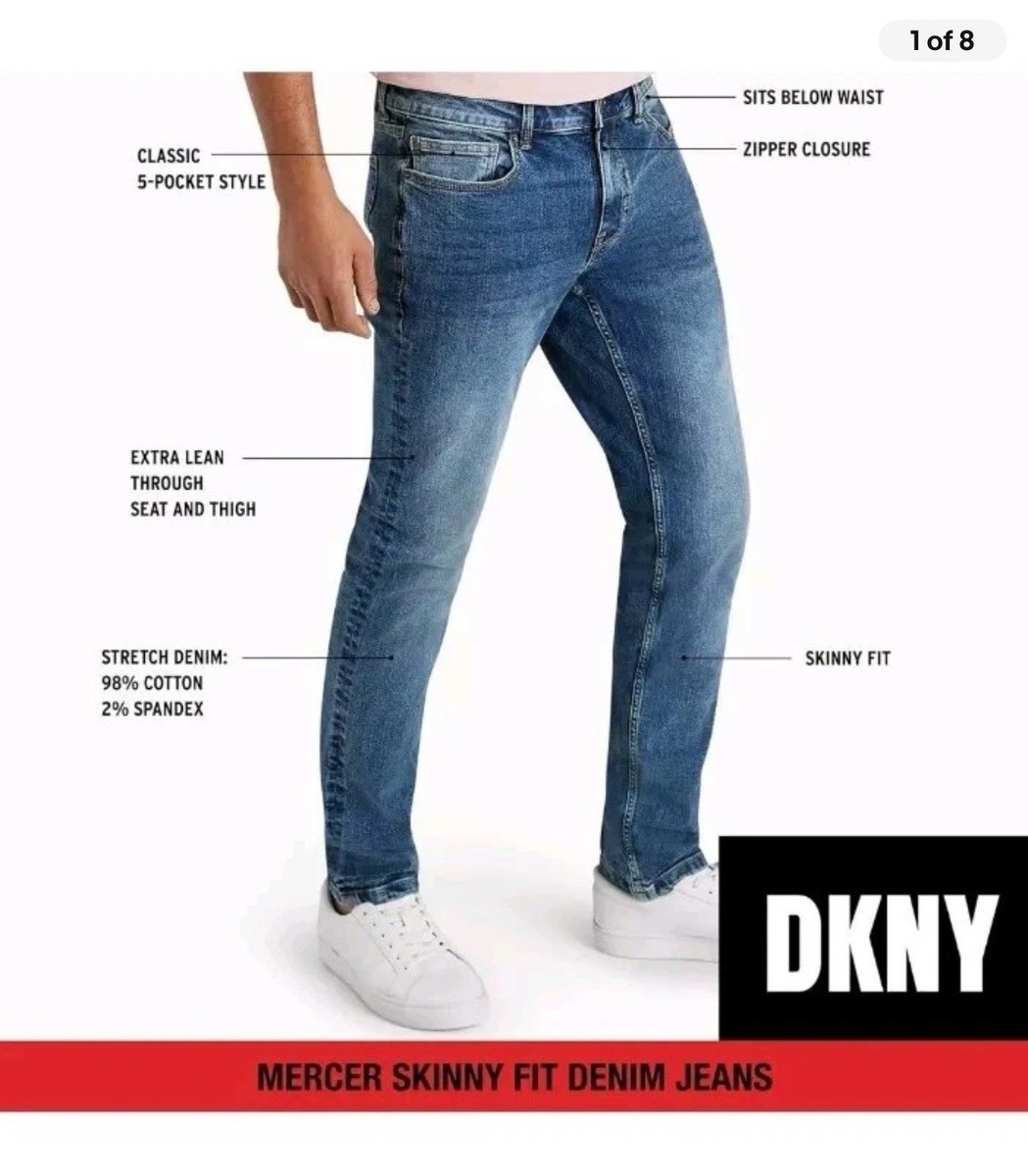 DKNY Jeans Men's 36x31-measured The Mercer Skinny Fit Denim