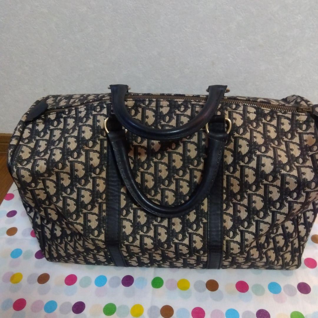 Dior Trotter Shoulder Bag Canvas Navy Authentic F07151337