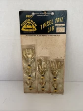 Vintage Pro fisherman manufacturing company tinsel tail jigs New On Card 1/4 Oz.