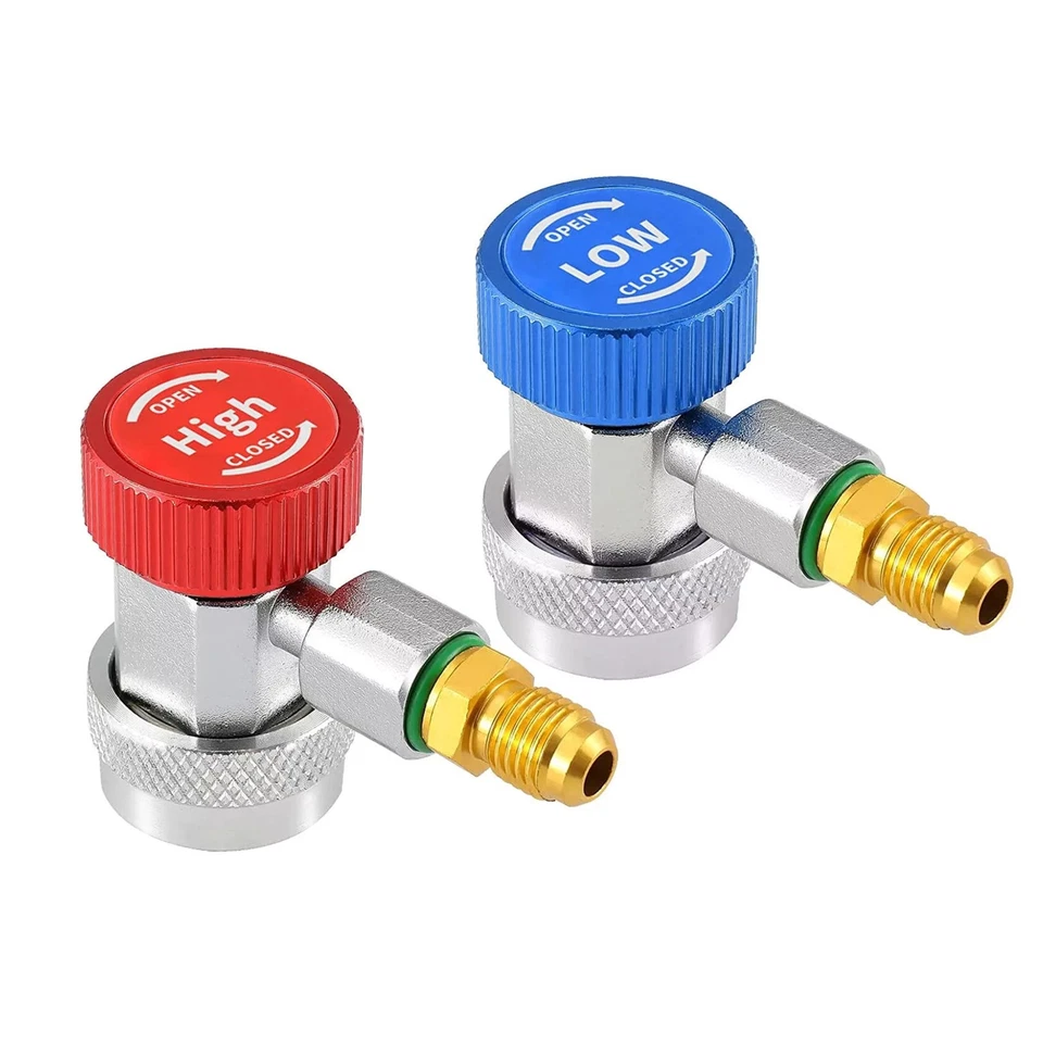 2PCS A/C R134A Quick Connector Adapter Car High&Low Side HVAC SAE Male Flare Set - Image 2 of 4
