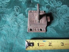 Vintage Antique Iron Brass Springback Springloaded Cabinet Latch
