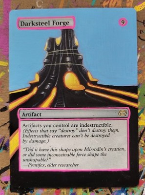 Mtg Magic The Gathering Darksteel Forge Planechase Hand Painted Altered Art