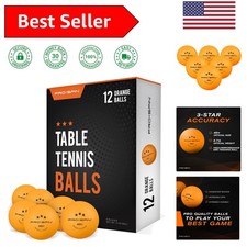 Durable 3-Star Table Tennis Balls - 12 Orange ABS Balls for Family Fun