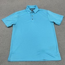 Ben Hogan Performance Mens Polo Shirt Medium Blue Short Sleeve Golf Shirt