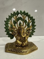 Metal Ganesha Bhagwan Idol Taj Ganesh Statue Ganpati Murti for Temple