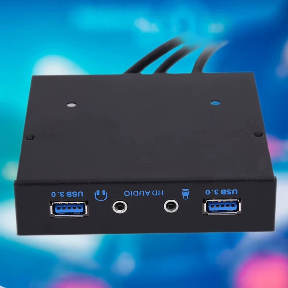 HUB Da 3.5 "A 2 Porte USB 3.0 + Pannello Frontale Di Espansione Floppy per PC Au - Immagine 4 di 4