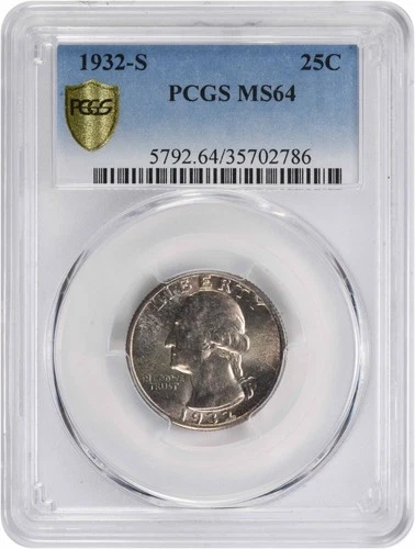 1932-S Washington Silver Quarter MS64 PCGS