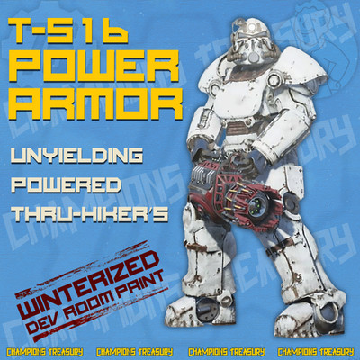 FALLOUT 76 PC T-51b POWER ARMOR UNYIELDING POWERED THRU-HIKER'S WINTERIZED PAINT